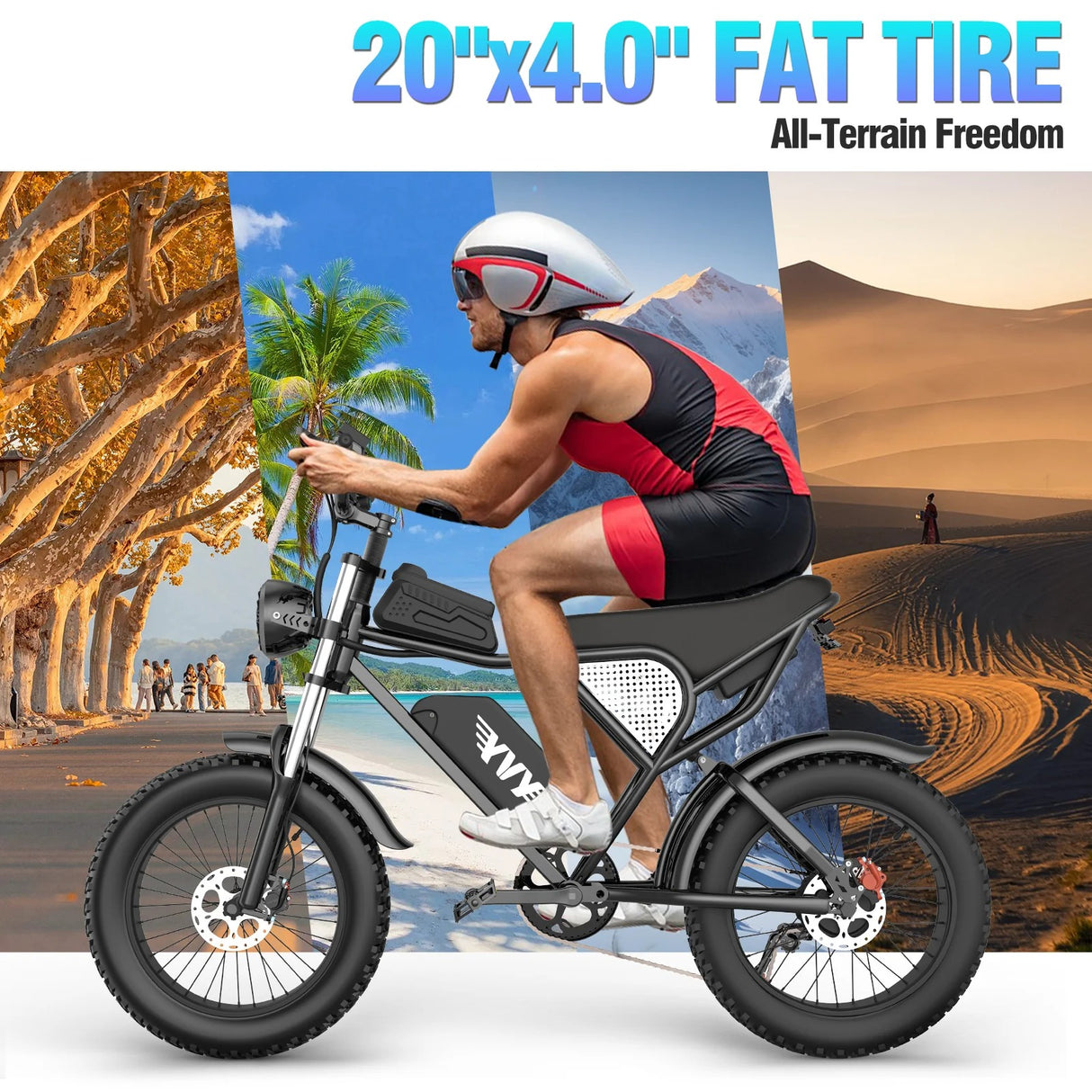 YVY C20(Q20) 20" Fat Tires Elektrofahrrad 1000W Motor 48V 20Ah Batterie