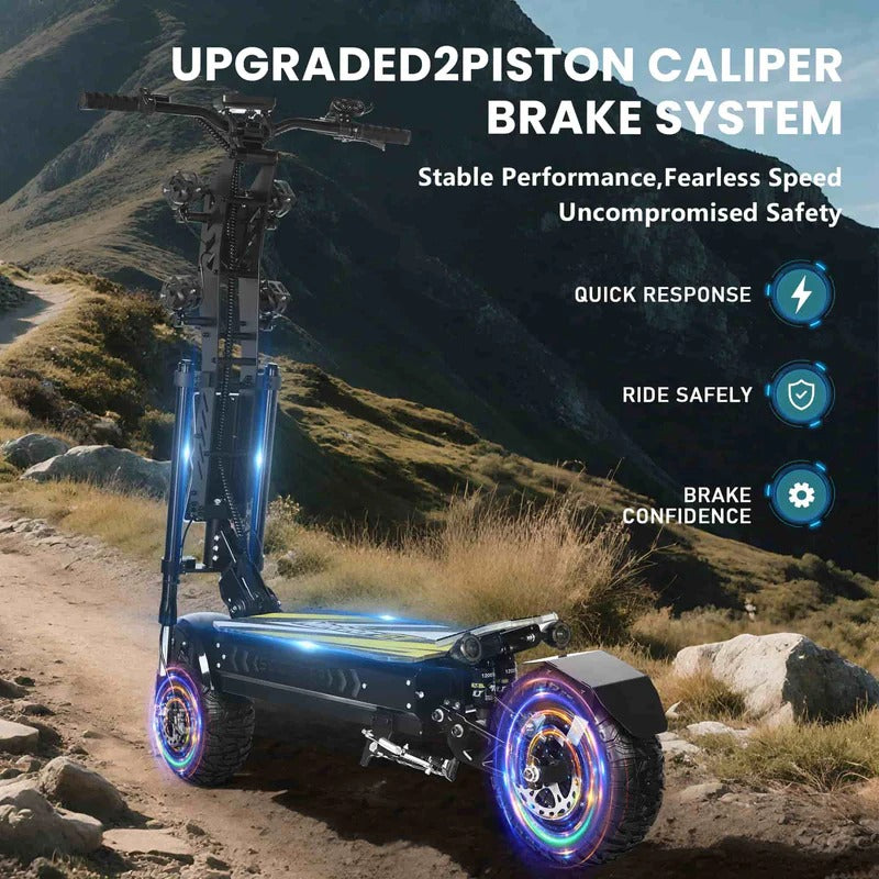 GLEERIDE A7 MAX 13" Offroad Elektroroller 2*5000W Motors 72V 50Ah Batterie