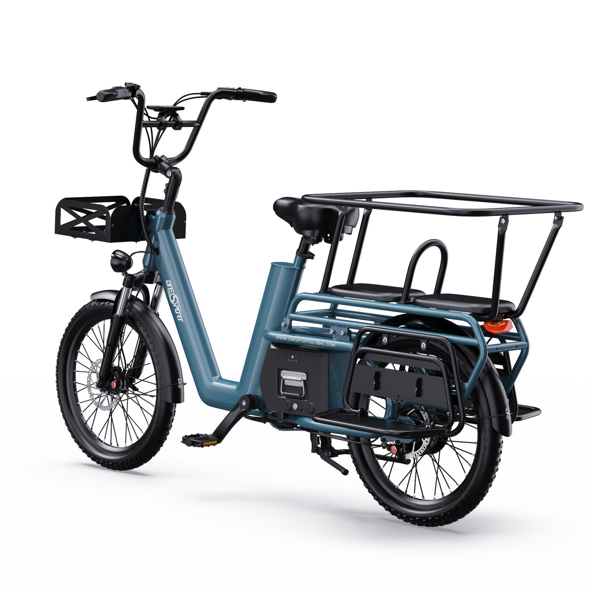 ONESPORT OT01 20" Step-Through Longtail Cargo Elektrofahrrad 650W Motor 48V 27Ah Batterie