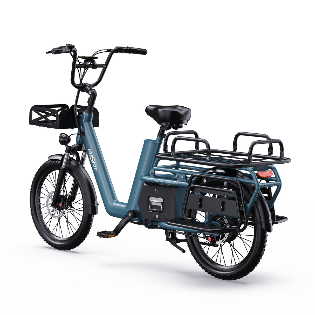 ONESPORT OT01 20" Step-Through Longtail Cargo Elektrofahrrad 650W Motor 48V 27Ah Batterie