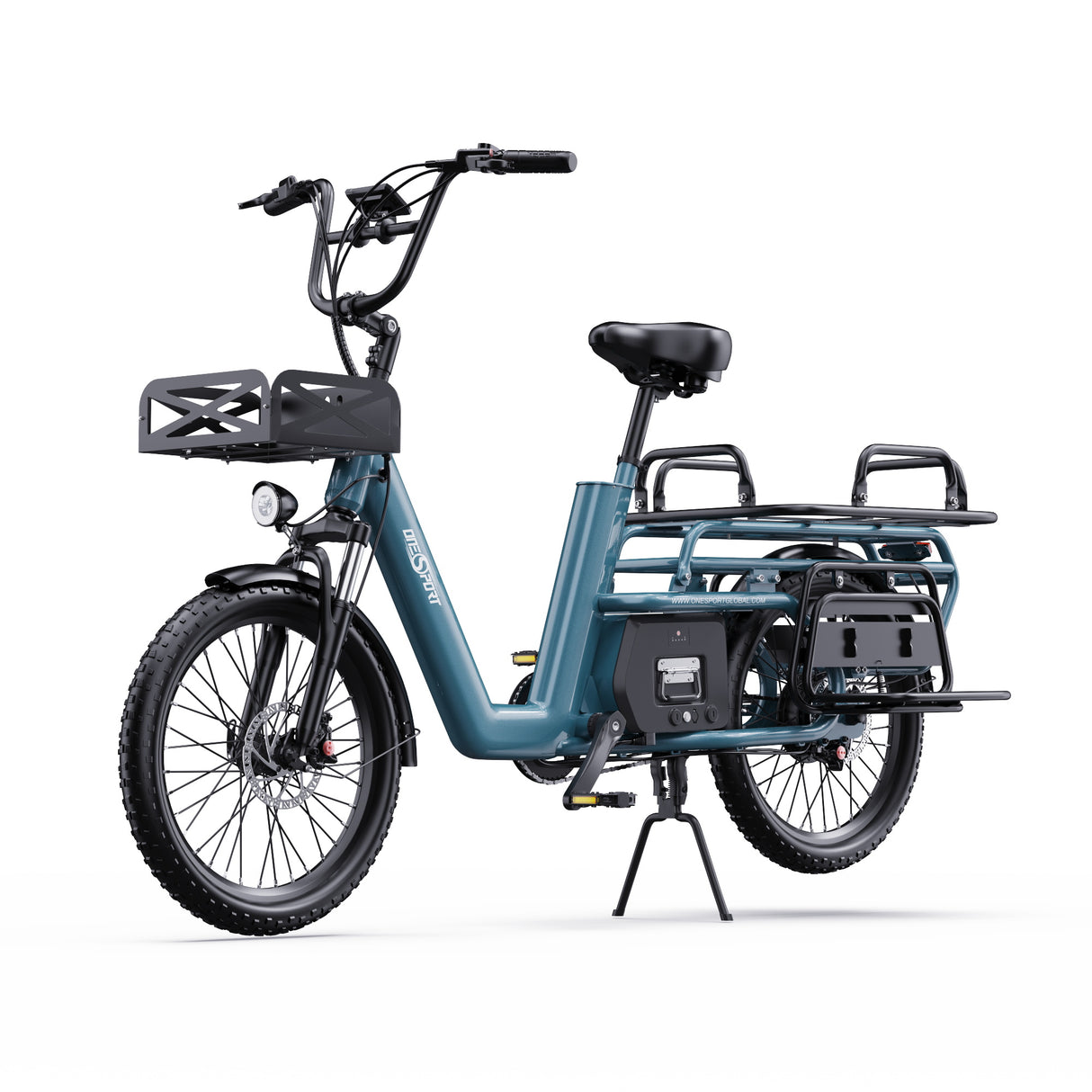 ONESPORT OT01 20" Step-Through Longtail Cargo Elektrofahrrad 650W Motor 48V 27Ah Batterie