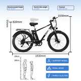 OneSport OT13 E-Bike, 64,1 Pfund Gewicht, 260 Pfund maximale Nutzlast und empfohlene 5'4" bis 6'2" Körpergröße, Unisex, unterstützt drei Modelle