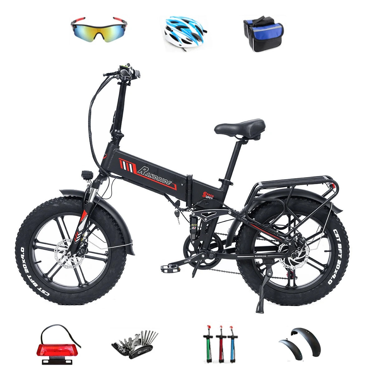 RANDRIDE YX20M 20" Klapprad E-Bike 1000W Motor 48V 17Ah Batterie