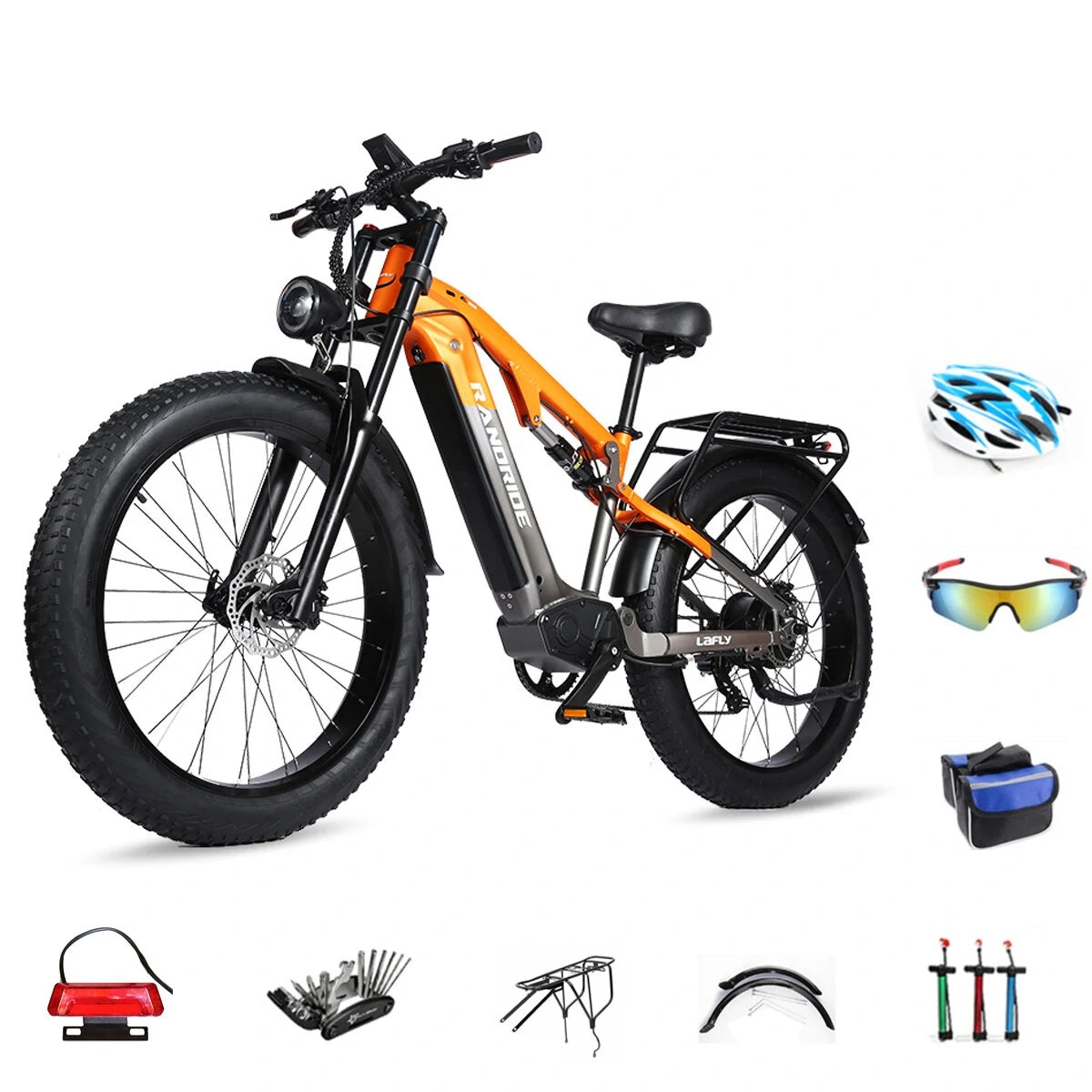 RANDRIDE YX80 26" Fetter Reifen E-Mountainbike 1500W Motor 48V 16Ah Batterie