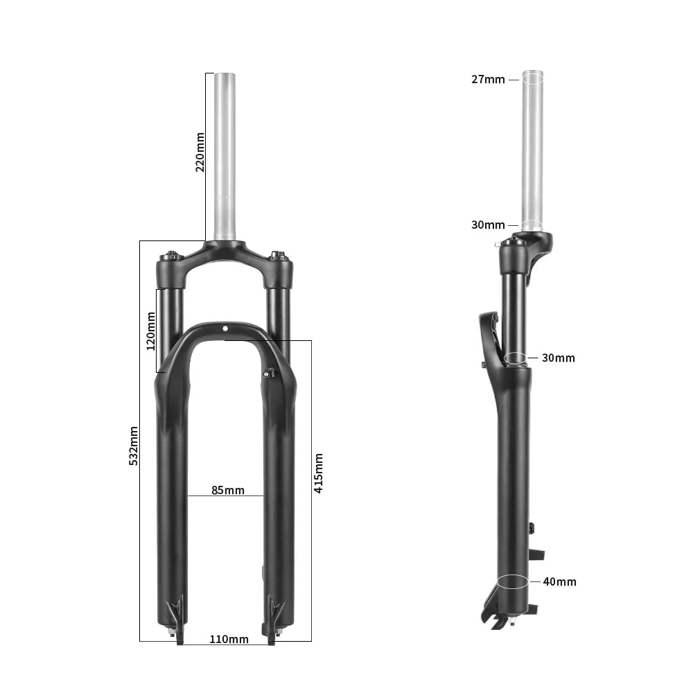 SHENGMILO Elektrofahrrad MX06 MTB 26" Vorderradfedergabel