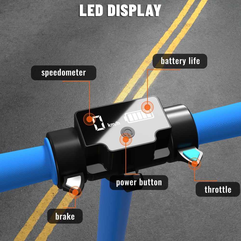Simate S5 Kinder Blitzlicht Elektro-Roller 130W Motor 24V 2.5Ah Batterie